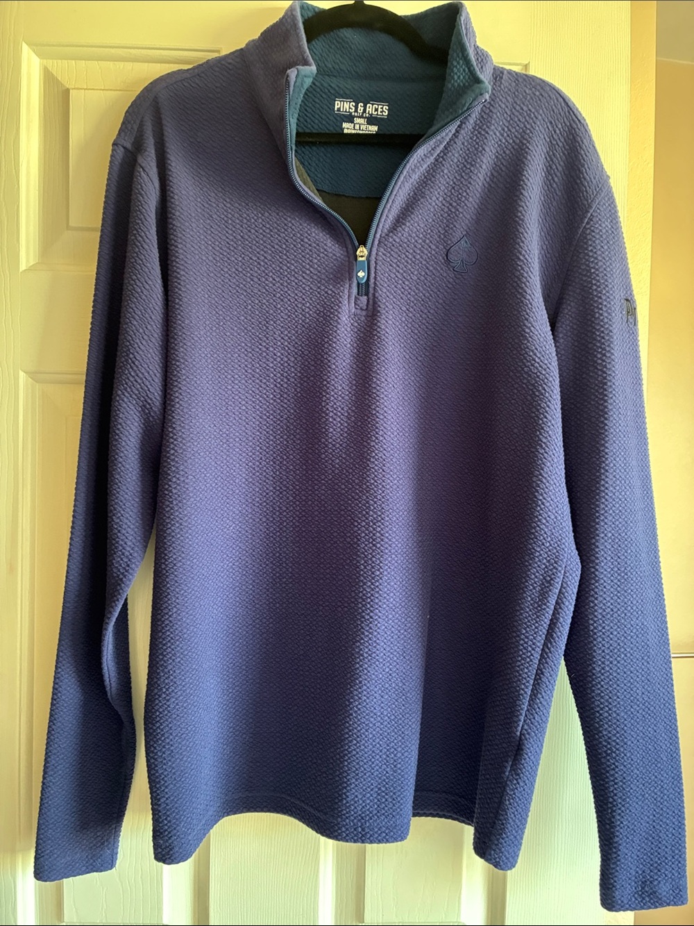 Pins & Aces Men's Golf Navy Half-Zip Pullover Size Small